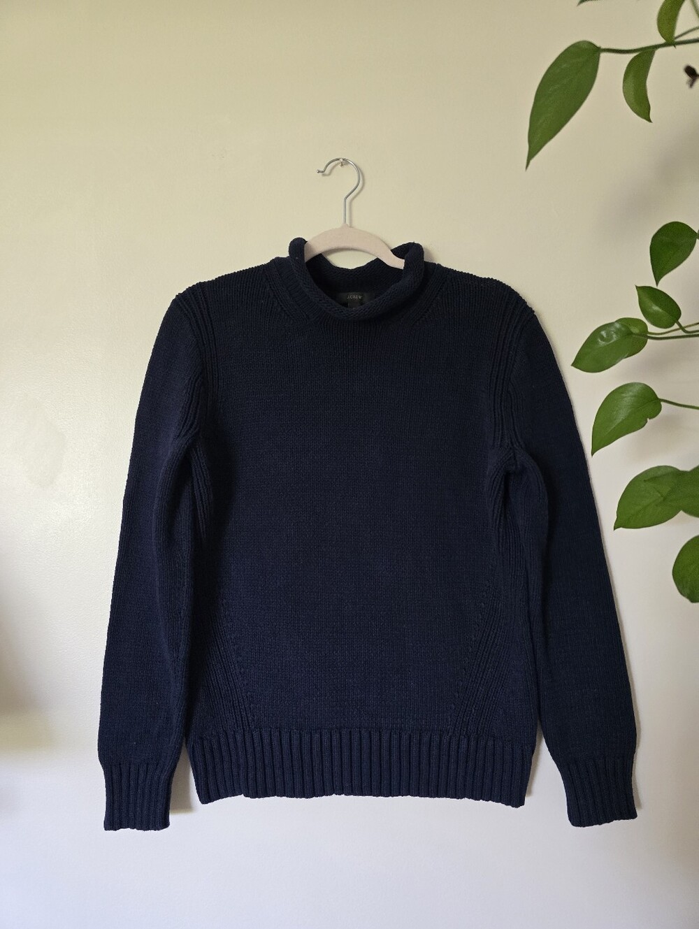 J. Crew Size Small Womens Blue Rollneck Cotton Blend Classic Sweater